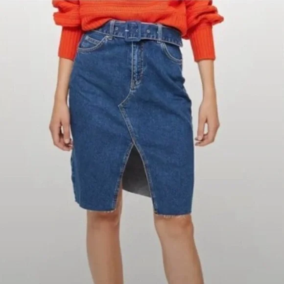 Topshop Moto Blue Denim Skirt – Women’s 2 – EUC / Excellent Cond - Picture 1 of 9